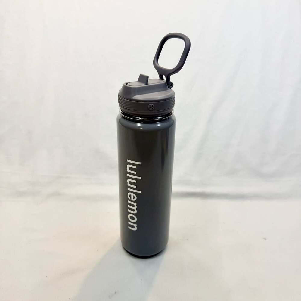Lululemon Back to Life Sport Bottle 24 oz Straw Lid Storm Gray
